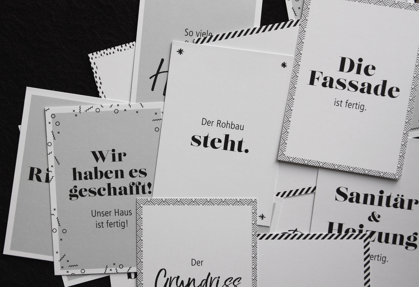 Meilensteinkarten "Abenteuer Hausbau" - 28 Karten im Set