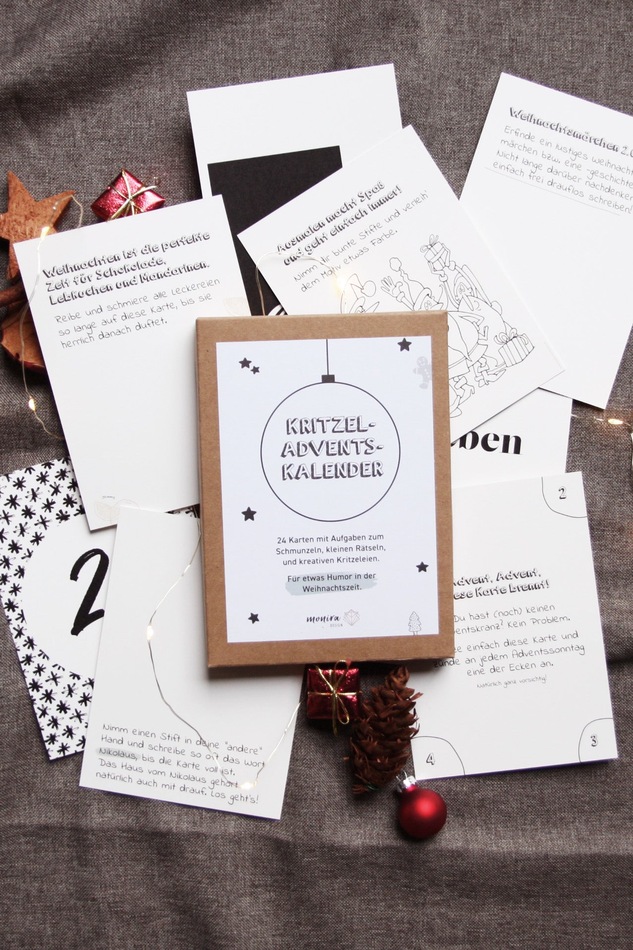 kreativer Kritzel-Adventskalender - Rätsel und lustige Aufgaben zum Schmunzeln