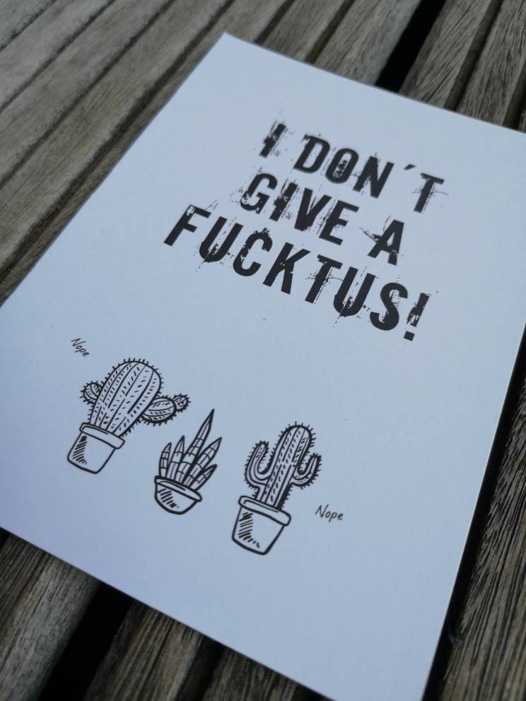 Postkarte "I dont give a fucktus!"