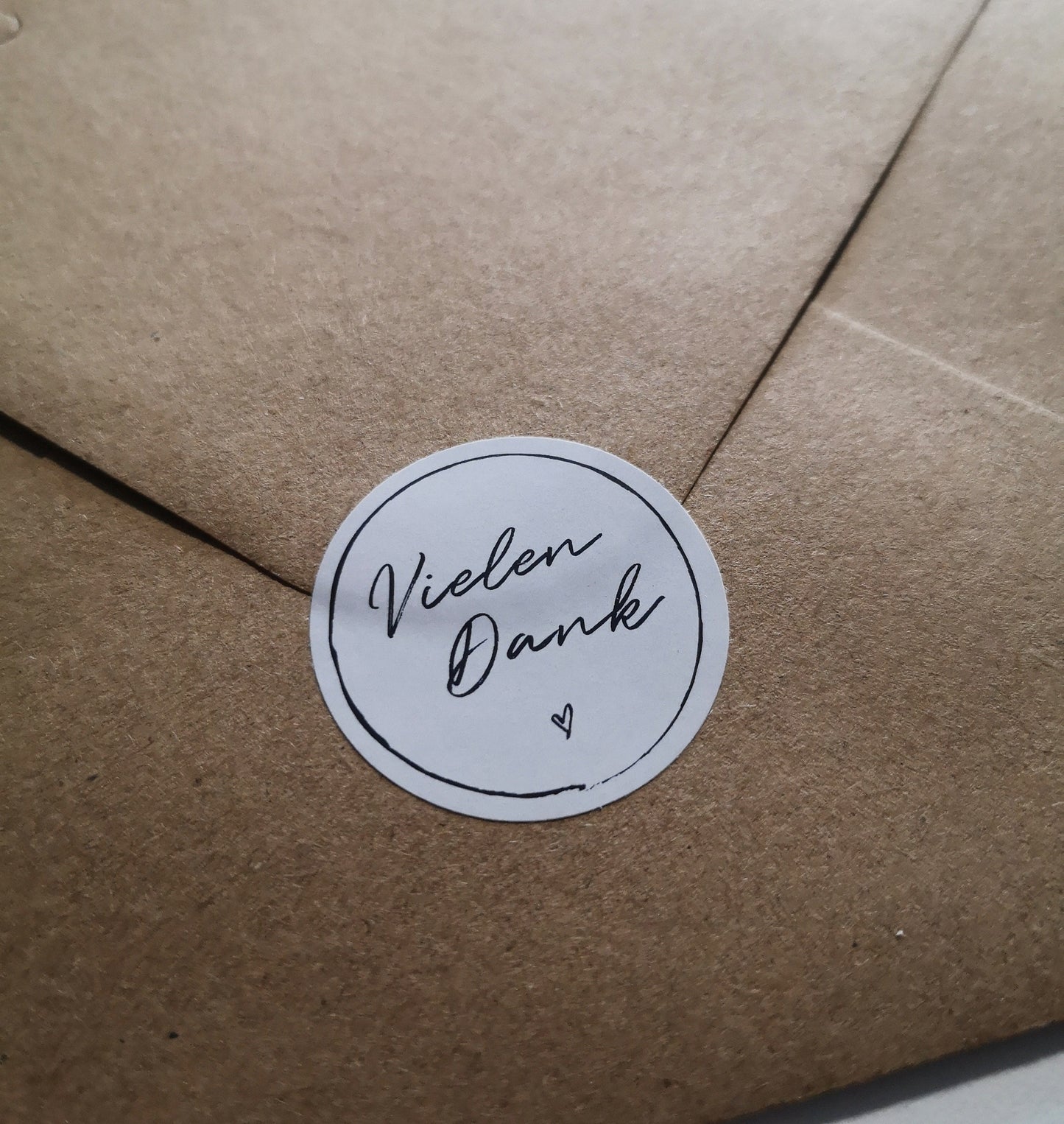 Aufkleber "Vielen Dank" - White Heart - Ø3 cm