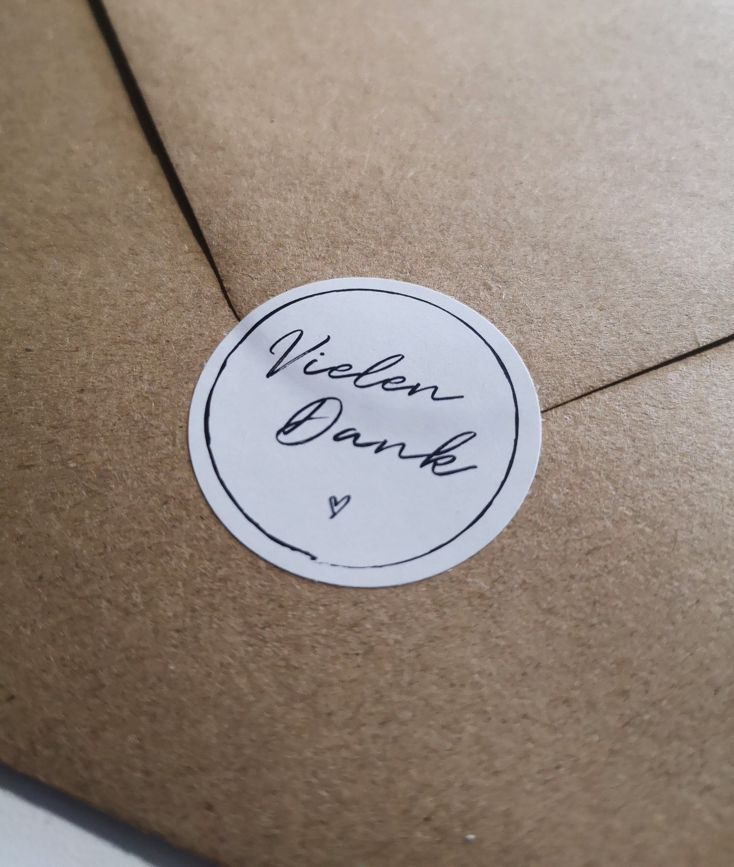 Aufkleber "Vielen Dank" - White Heart - Ø3 cm