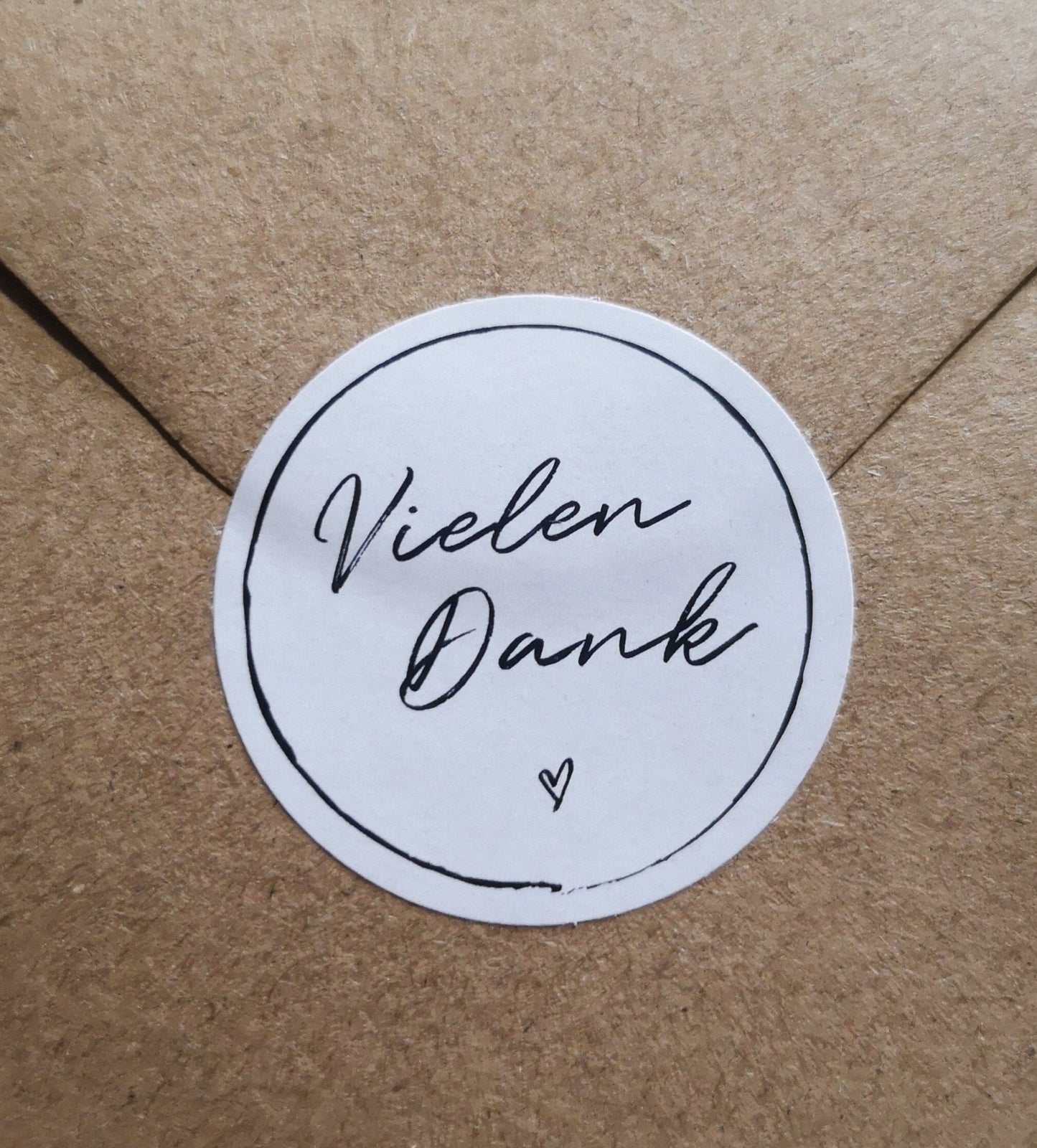 Aufkleber "Vielen Dank" - White Heart - Ø3 cm