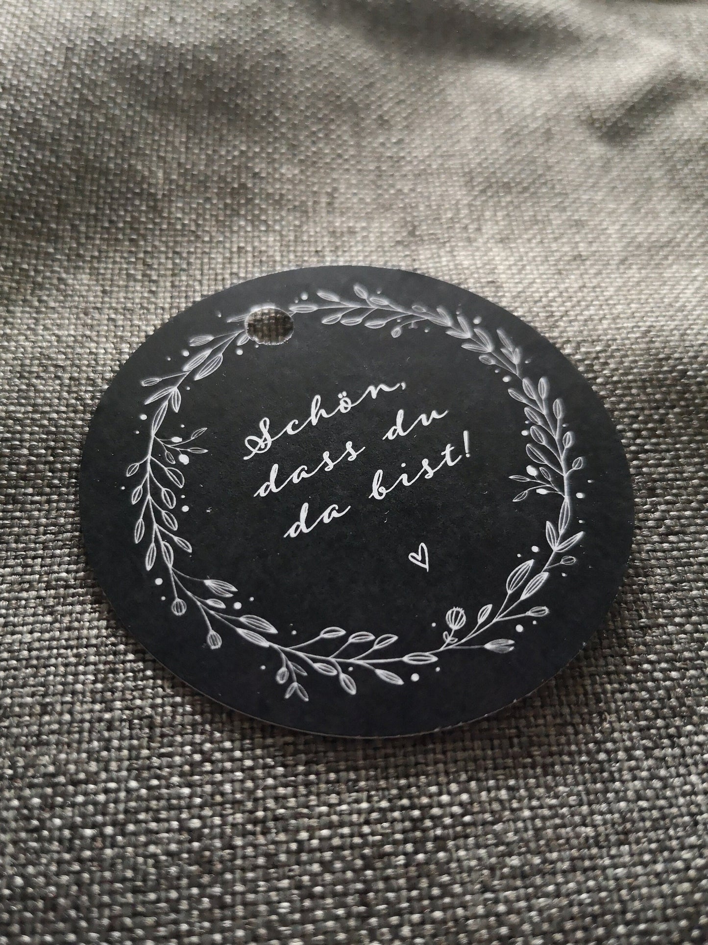 Geschenkanhänger "Schön, dass du da bist" - Schwarz-Weiß